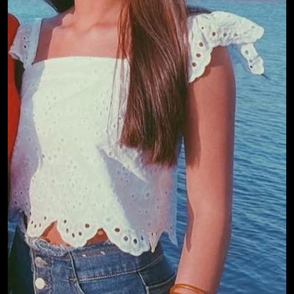 Eyelet crop top